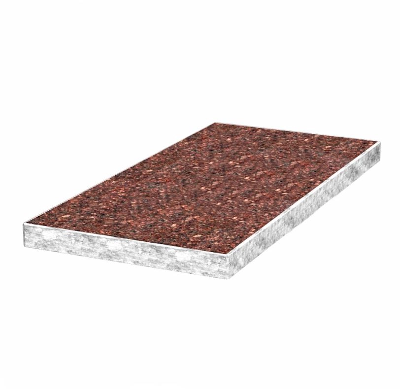 Основне Надгробна плита коричнева 1000x500x50 з Токівського граніту із неполірованими фасками серія Базіс pl-tok-npf-npt-100-50-05