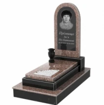 Гранітний пам'ятник мамі одинарний з граніту Токівський Коростишевський з вирізаним куточком к24-tok-kor-npf-80-40-05-006-ck