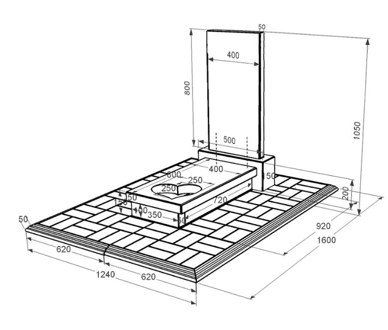 Розміри Гранітна плита на могилу прямокутної форми одинарна із чорного граніту Коростишів з серцем різьблена робота к11-kor-pf-80-40-05-001-pbd1