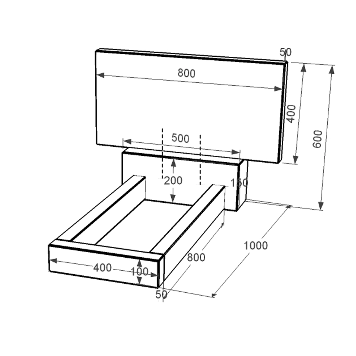 Розміри Гранітний пам'ятник стела 40х80 см одинарний із чорного граніту Коростишів без різьблених робіт к1-kor-npf-40-80-05-001