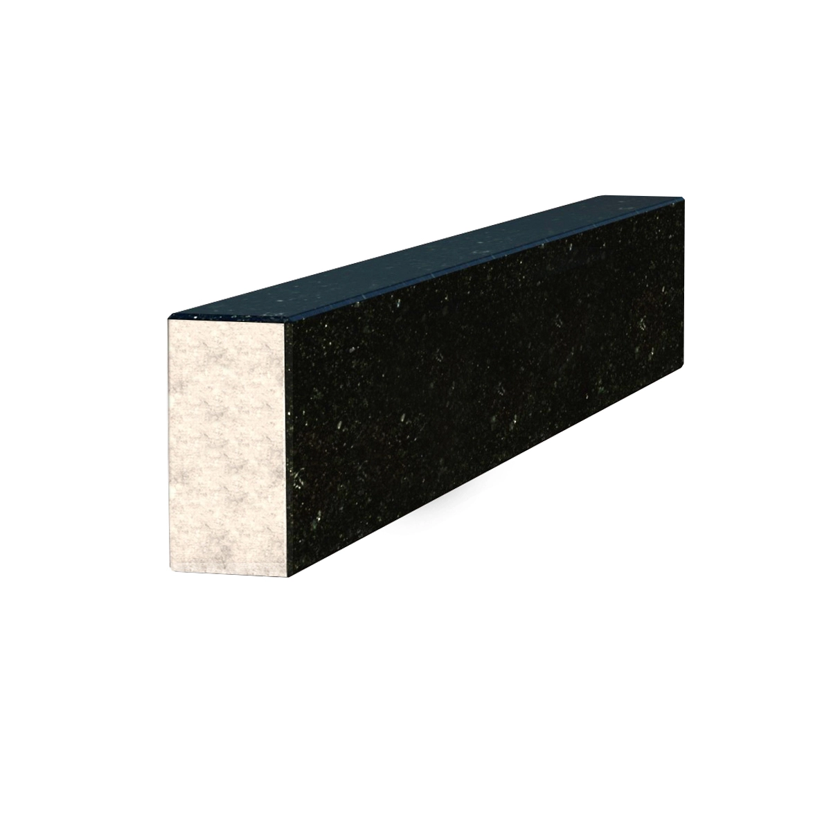 Основне Брус для квітника та гробниці Коростишівського кар'єру 750x100x50 з граніту бічний з полірованими фасками br-kor-pf-75-10-05