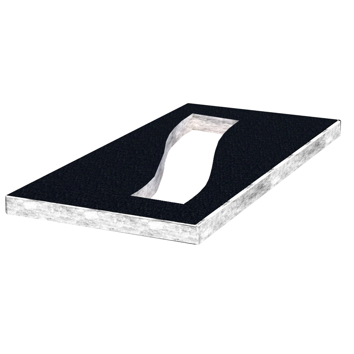 Основне Надгробна плита лівостороння 1200x600x50 з граніту Букинського кар'єру із неполірованими фасками Смуга pl-buk-npf-npt-120-60-05-POLOSA-l