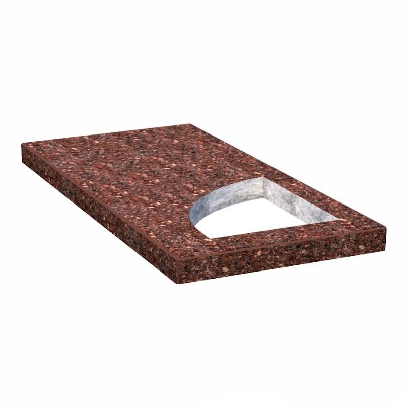 Основне Надгробна плита шириною 50 см 1000x500x50 з Токівського граніту з полірованими фасками плита Куточок права pl-tok-pf-pt-100-50-05-KUT-r