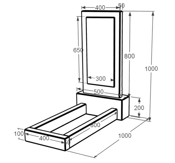 Розміри Гранітний пам'ятник простий без різьблених робіт одинарний з граніту Токівський Коростишевський к1-tok-kor-pf-80-40-05-001