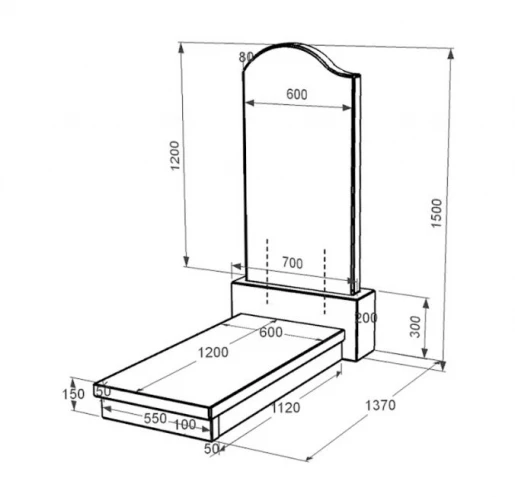 Размеры Надгробие из гранита маме одинарное из черного гранита Коростышев с волной резное к10-kor-pf-120-60-08-011-l