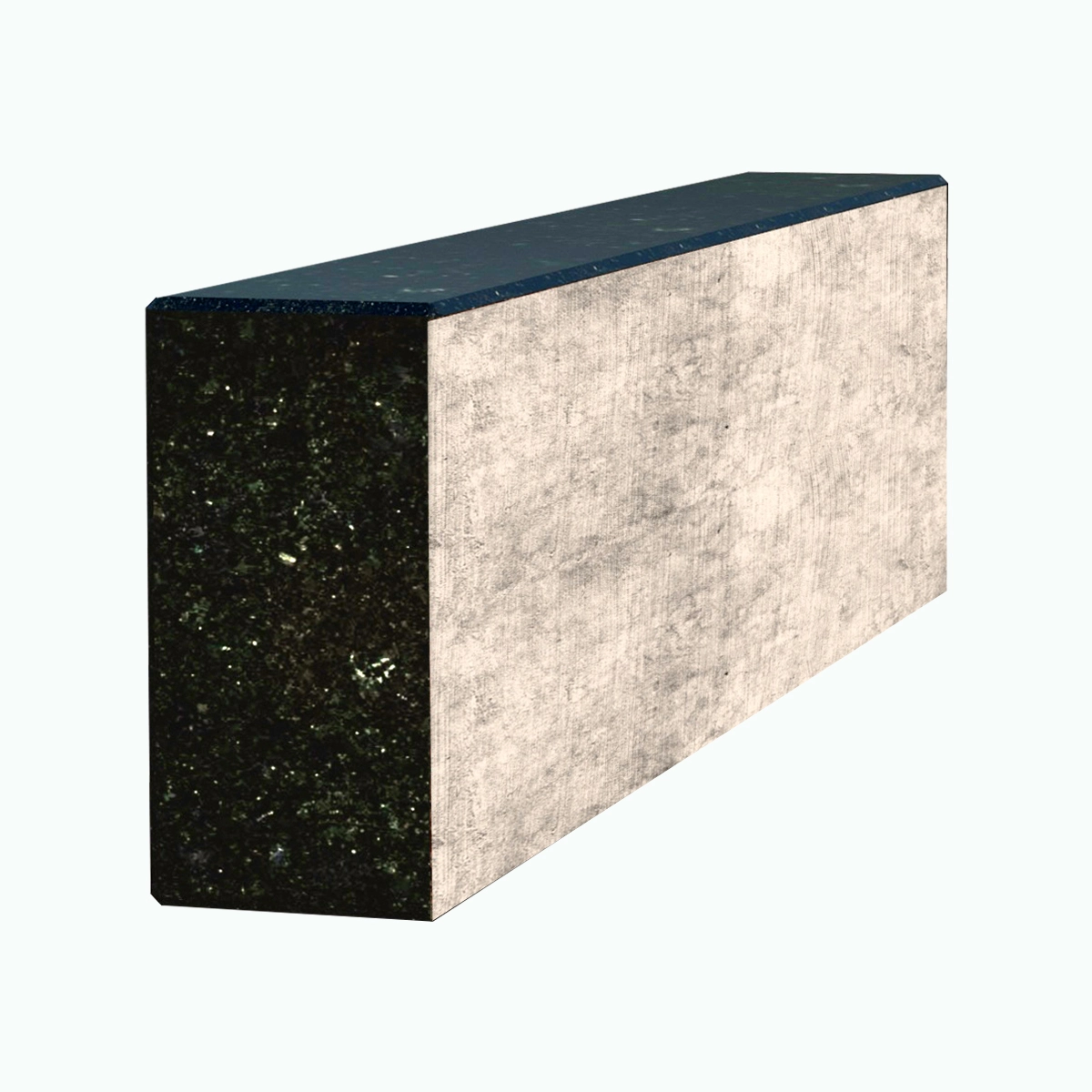 З інших боків Брус для квітника на могилу Коростишів 550x100x50 з граніту лицьовий (тильний) з полірованими фасками br-kor-pf-55-10-05