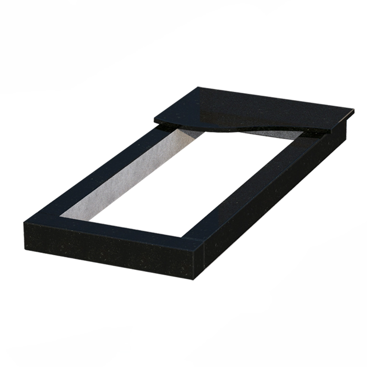 Основне Квітник на могилу довжиною 136 см 1360x600x100 з граніту серія Базіс з полірованими фасками Коростишівського кар'єру cv-kor-pf-1360-600-4-volna-1-np