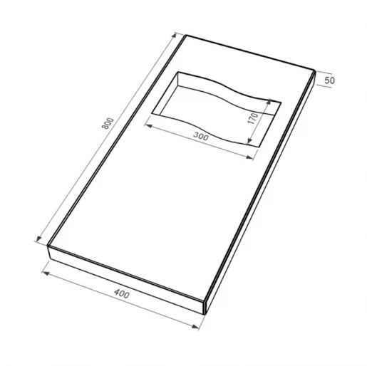 Размеры Надгробная плита с вырезанным флагом 800x400x50 из гранита Коростышевского карьера с неполированными фасками плита Флаг pl-kor-npf-npt-80-40-05-PRAPOR
