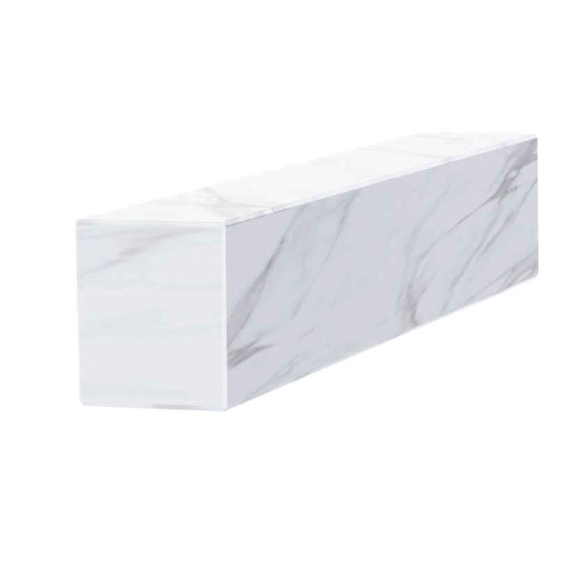 Основное Брус для цветника и гробницы из мрамора Волокас 600x100x80 лицевой (тыльный) с полированными фасками br-vol-pf-60-10-08