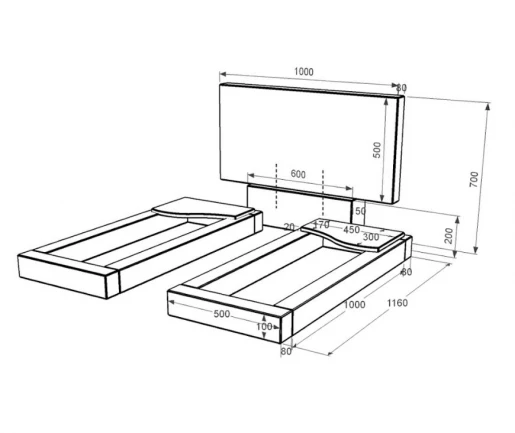 Розміри Гранітний пам'ятник на могилу середнього розміру подвійний із чорного граніту Коростишів з хвилею різьблений к16-kor-pf-50-100-08-001