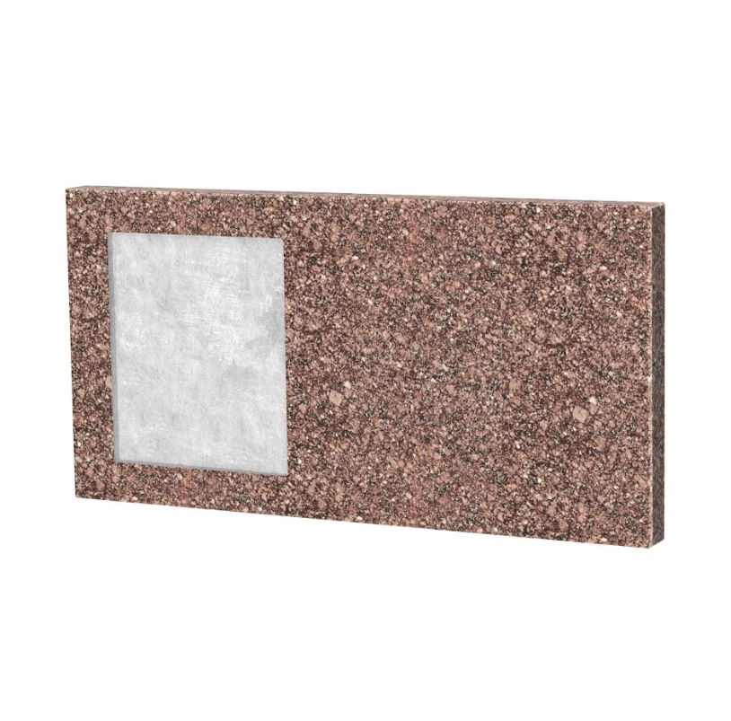 Основное Стела памятника 400x800x50 из гранита горизонтальная с полированными фасками из Токовского гранита левая stn-tok-pf-40-80-05-001-L