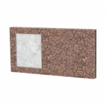 Стела памятника 400x800x50 из гранита горизонтальная с полированными фасками из Токовского гранита левая stn-tok-pf-40-80-05-001-L