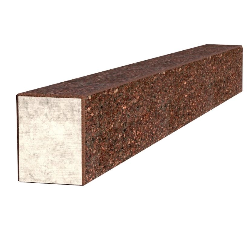 Основное Брус для цветника и гробницы с полированными фасками 1000x100x80 боковой из Токовского гранита br-tok-pf-100-10-08