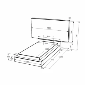 Гранітний пам'ятник висотою 70 см одинарний із чорного граніту Коростишів без різьблених робіт к12-kor-npf-50-100-08-001