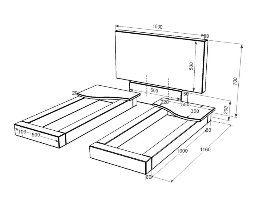 Размеры Гранитный памятник среднего размера двойной из черного гранита Коростышев с волной резной к15-kor-pf-50-100-08-001
