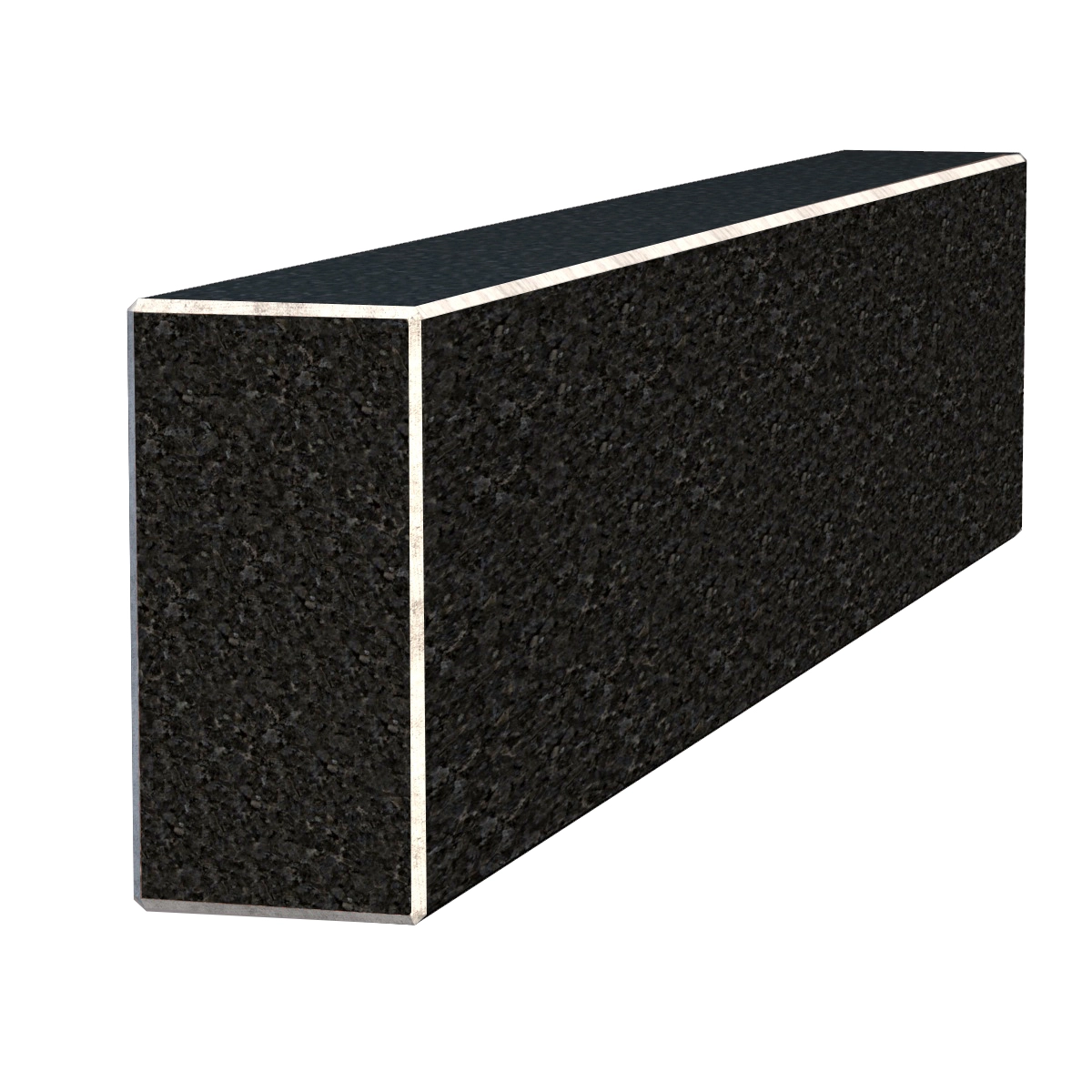 Основне Брус для квітника на могилу товщиною 5 см  з граніту лицьовий із не полірованими фасками Букинського кар'єру br-buk-npf-40-10-05