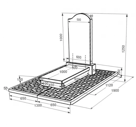 Розміри Могильний пам'ятник із граніту 120 см висотою одинарний із чорного граніту Коростишів з хвилею різьблений к10-kor-pf-100-50-08-011-r-pbd2