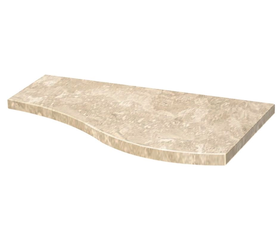 Основне Плита на квітник могили 650x400x20 серія Хвиля одинарна коротка з полірованими фасками з мармуру Дайна права pnk-dan-pf-65-40-02-r