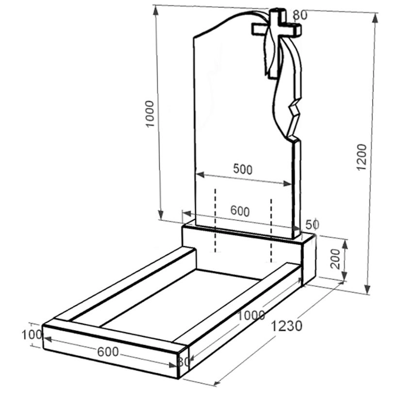 Размеры Надгробный памятник из гранита женский одинарный из черного гранита Коростышев с крестом и плащаницей резной к2-kor-pf-100-50-08-142-r