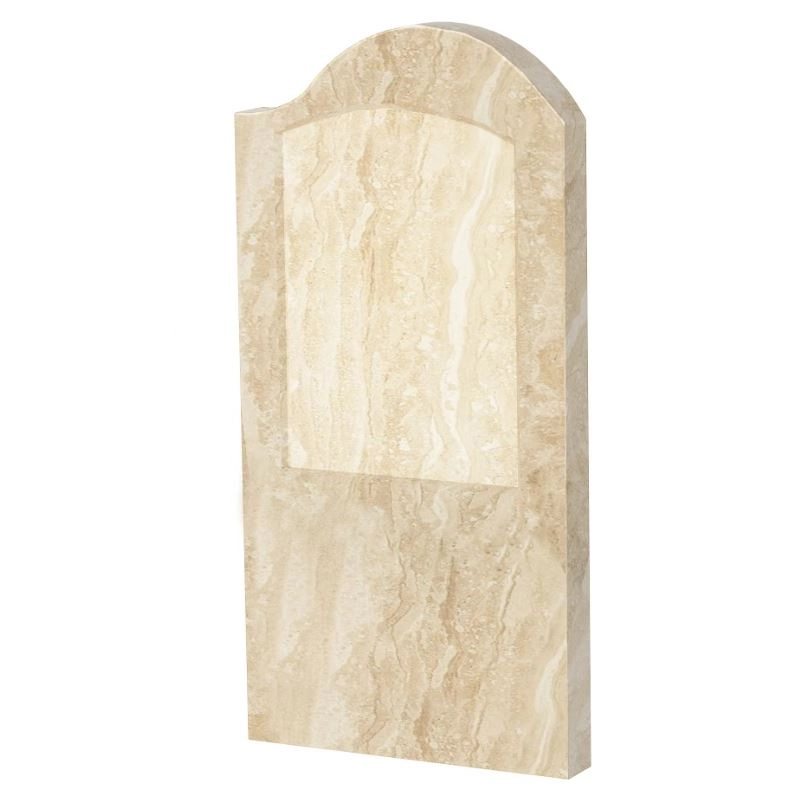 Основне Стела пам'ятника з хвилею різьблена 1000x500x80 вертикальна з полірованими фасками з мармуру Дайна права st-dan-pf-100-50-08-011-r