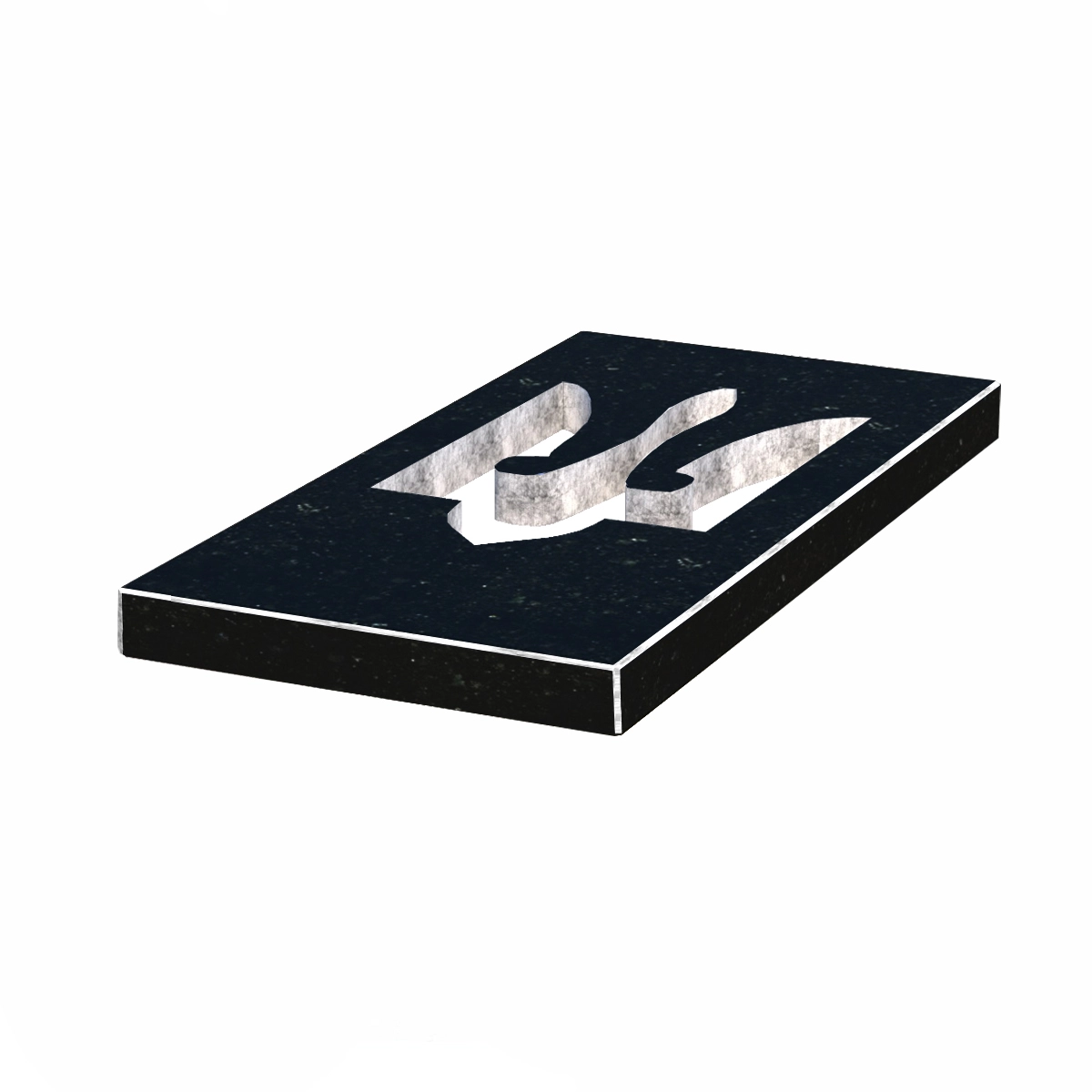 Основне Надгробкова плита замість квітника довжиною 80 см з граніту плита Тризуб із неполірованими фасками Коростишівського кар'єру праві pl-kor-npf-pt-80-40-05-TRIZUB