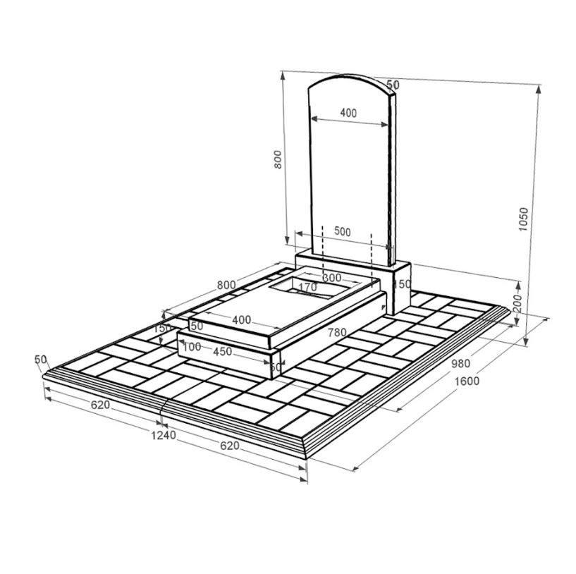 Размеры Могильный камень из гранита высотой 100 см одинарный из черного гранита Коростышев с вырезанным флагом к6-kor-pf-80-40-08-009-pbd1