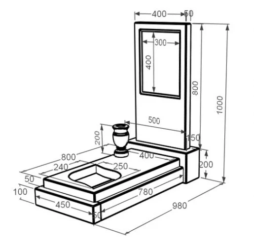 Размеры Мраморный памятник девушкам одинарный из бежевого мрамора Дайна с листом резная работа к13-dan-pf-80-40-05-001