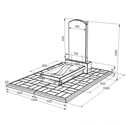 Розміри Гранітний пам'ятник виробництво Україна одинарний із чорного граніту Коростишів з вирізаною смугою к23-kor-pf-80-40-08-009-pbd1