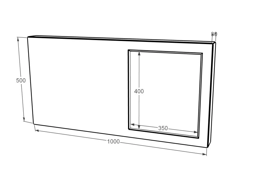Розміри Стела пам'ятника на могилу прямокутна 500x1000x80 горизонтальна з полірованими фасками з мармуру Дайна st-dan-pf-50-100-08-001