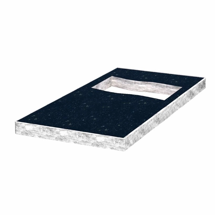 Основне Надгробна плита з вирізаним прапором 1000x500x50 з граніту Коростишівського кар'єру із неполірованими фасками плита Прапор pl-kor-npf-npt-100-50-05-PRAPOR