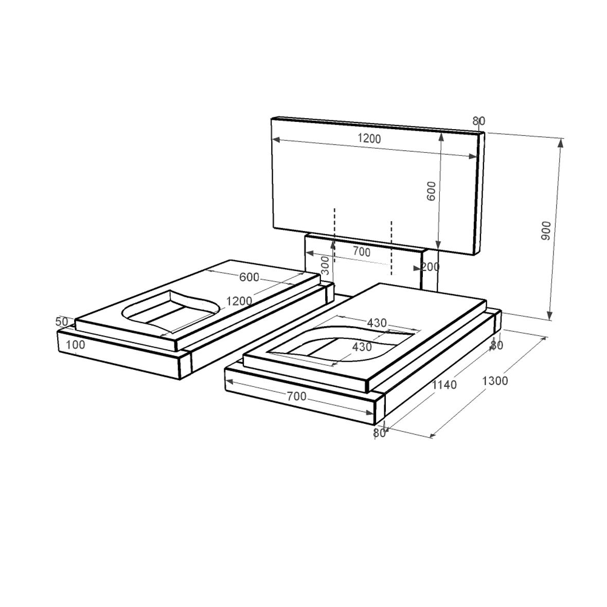 Размеры Гранитный памятник с листом резная работа двойной из черного гранита Коростышев к22-kor-npf-60-120-08-001