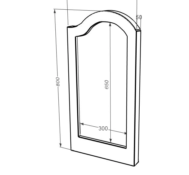 Розміри Стела на могилу фігурна 800x400x50 вертикальна із неполірованими фасками з Токівського граніту права stn-tok-npf-80-40-05-011-R