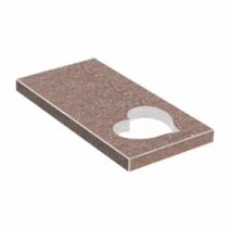 Надгробная плита на могилу 800x400x50 из Токовского гранита с неполированными фасками Сердце левая pl-tok-npf-pt-80-40-05-SERCE-l