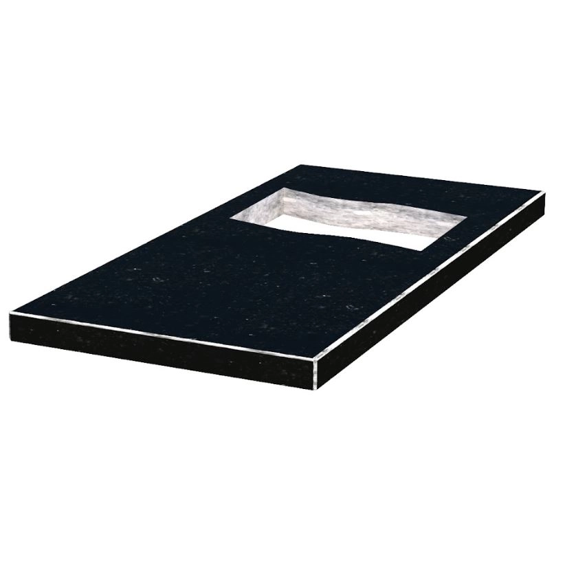 Основное Надгробная плита с вырезанным флагом 1200x600x50 из гранита Коростышевского карьера с неполированными фасками плита Флаг pl-kor-npf-pt-120-60-05-PRAPOR