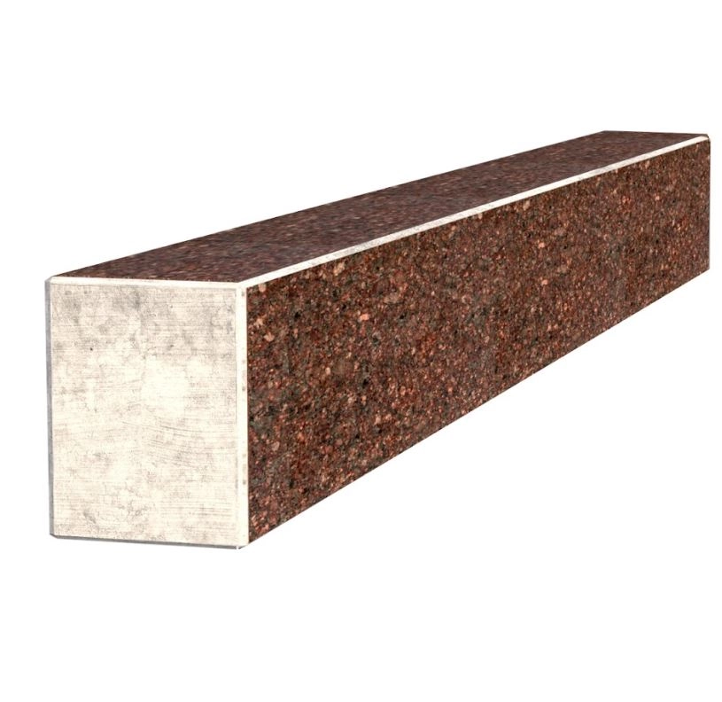 Основне Брус для квітника та гробниці довжиною 100 см бічний із неполірованими фасками з Токівського граніту br-tok-npf-100-10-08