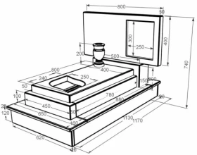 Розміри Мармуровий пам'ятник одинарний з білого мармуру Волокас з листом різьблена робота к13-vol-pf-40-80-05-001-ck