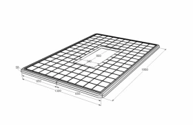 Розміри Протиусадкова плита під пам'ятник 1950x1300x50 без отвору для квітника одинарна серія Квадрат pbd-Kvadrat-195-130-05