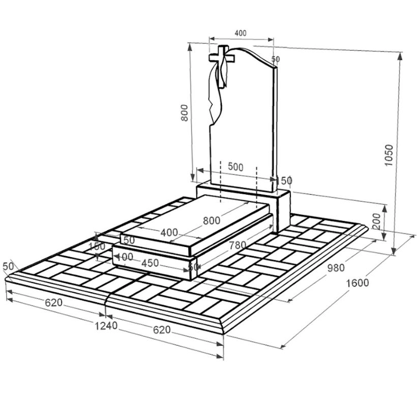 Размеры Гранитный памятник с крестом резной одинарный из черного гранита Коростышев с плащаницей резной к12-kor-npf-80-40-05-142-pbd1