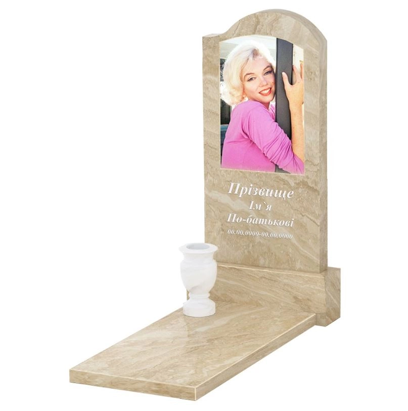 Основне Мармуровий пам'ятник з хвилею різьблений з мармуру Дайна к7-dan-pf-100-50-08-011-r