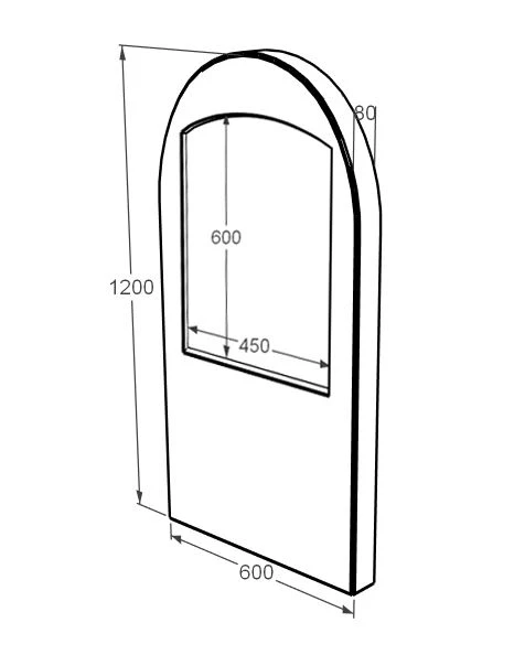 Размеры Стела памятника высокая 1200x600x80 из мрамора вертикальная с полированными фасками из мрамора Волокас st-vol-pf-120-60-08-006