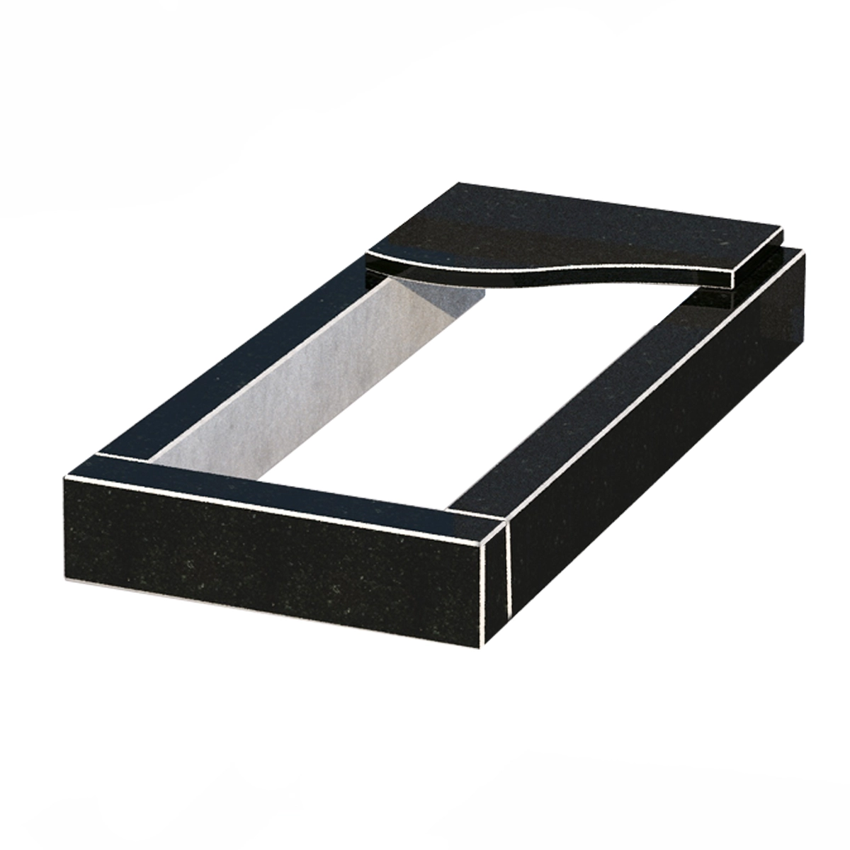 Основное Цветник на кладбище с плитой на цветнике 850x400x100 из гранита серия Базис с неполированными фасками Коростышевского карьера cv-kor-npf-850-400-3-volna-1-st