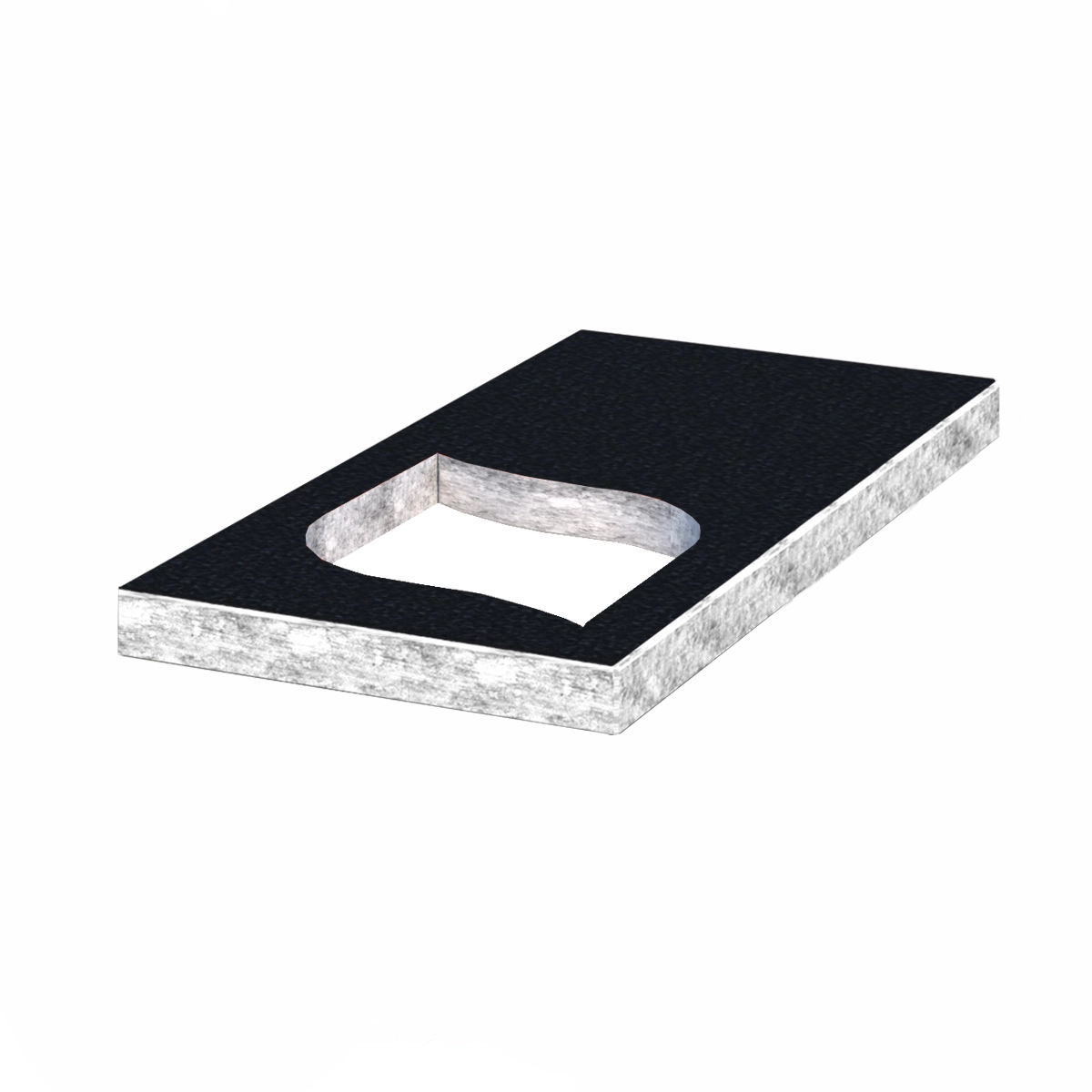 Основне Надгробна плита на могилу 1000x500x50 з граніту серія Лист із неполірованими фасками з неполірованими торцями Букинського кар'єру ліві pl-buk-npf-npt-100-50-05-LISTOK-l