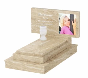 Мармуровий пам'ятник стела 50х100 см одинарний з мармуру Дайна без різьблених робіт к12-dan-pf-50-100-05-001-ck