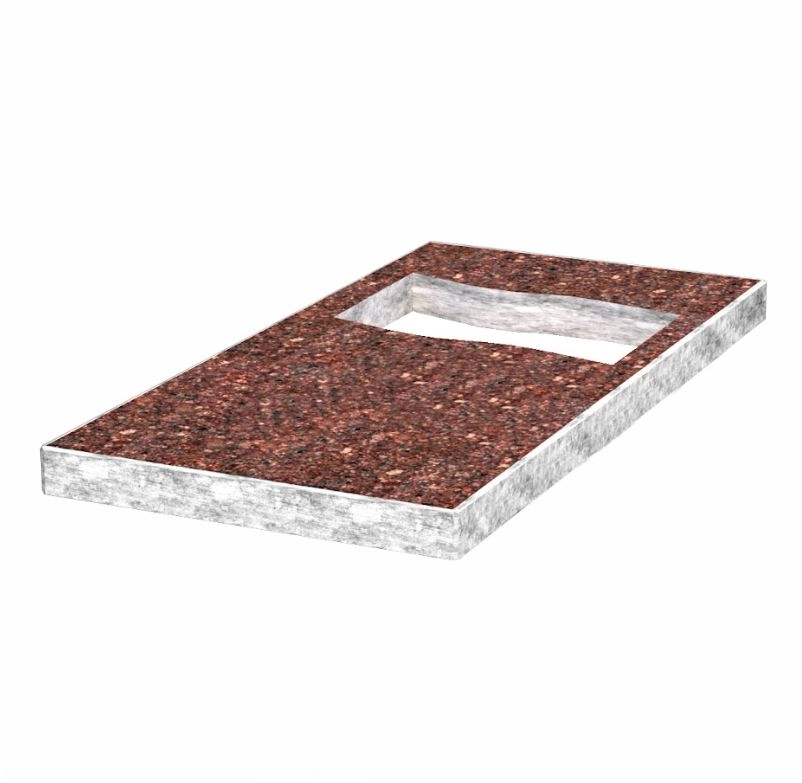 Основне Надгробна плита із неполірованими фасками 1000x500x50 з Токівського граніту плита Прапор pl-tok-npf-npt-100-50-05-PRAPOR