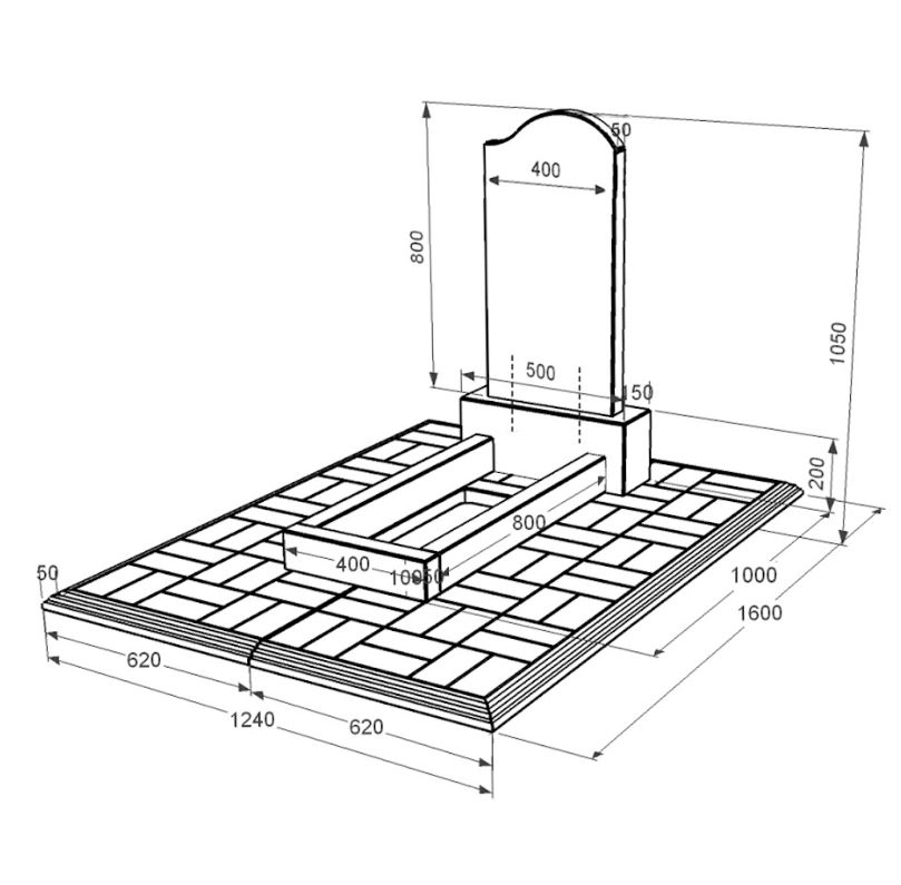 Размеры Гранитное надгробие стела 80x40 см одинарное из черного гранита Коростышев с волной резное к1-kor-pf-80-40-05-011-pbd1