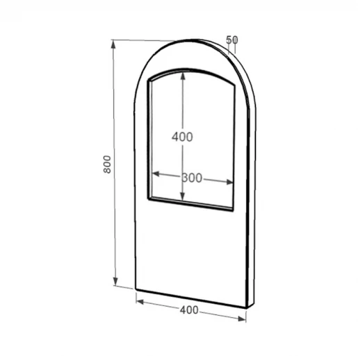 Розміри Стела пам'ятника кольорова 800x400x50 із мармуру вертикальна з полірованими фасками із мармуру Дайна рівностороння st-dan-pf-80-40-05-006