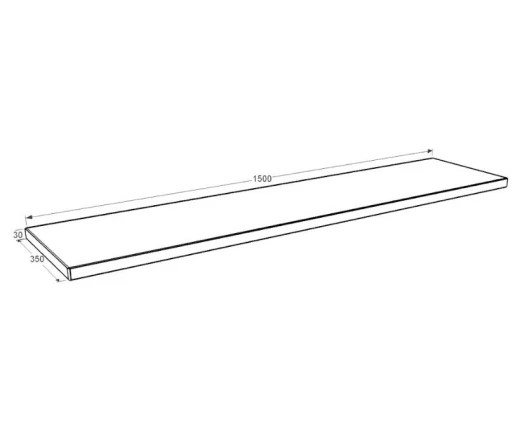 Размеры Подоконник из мрамора серого цвета 1500x350x30 мрамор Кристалина добыча камня Болгария pdv-kri-pf-150-35-03