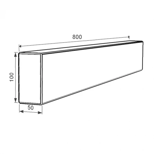 Розміри Брус для квітника на могилу товщиною 5 см з граніту бічний із не полірованими фасками Коростишівського кар'єру br-kor-npf-80-10-05
