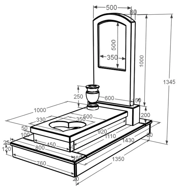 Розміри Мармуровий пам'ятник з серцем різьблена робота одинарний з мармуру Дайна к11-dan-pf-100-50-08-009-ck