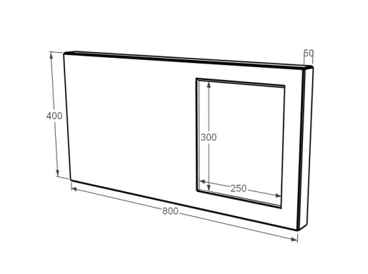Размеры Стела памятника шириной 80 см 400x800x50 из мрамора горизонтальная с полированными фасками из мрамора Волокас st-vol-pf-40-80-05-001
